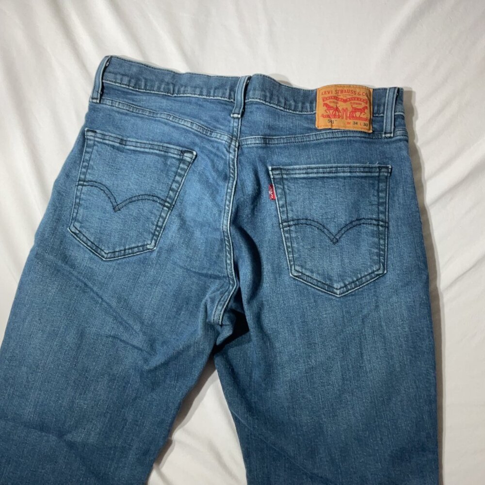 Levis Mens 511 Slim Fit Blue Denim Jeans W34 L32 Cotton Stretch